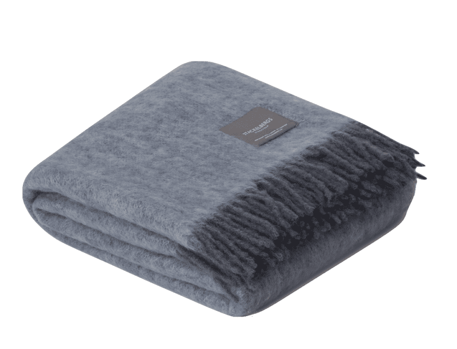 STACKELBERGS - PLAID EN MOHAIR BLEU BROUILLARD